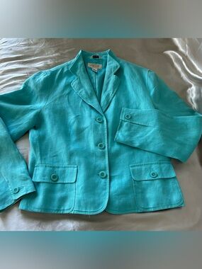 Talbots Turquoise Linen Women's Blazer